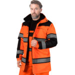Jachetă de iarnă lungă reflectorizantă MILE ORANGE