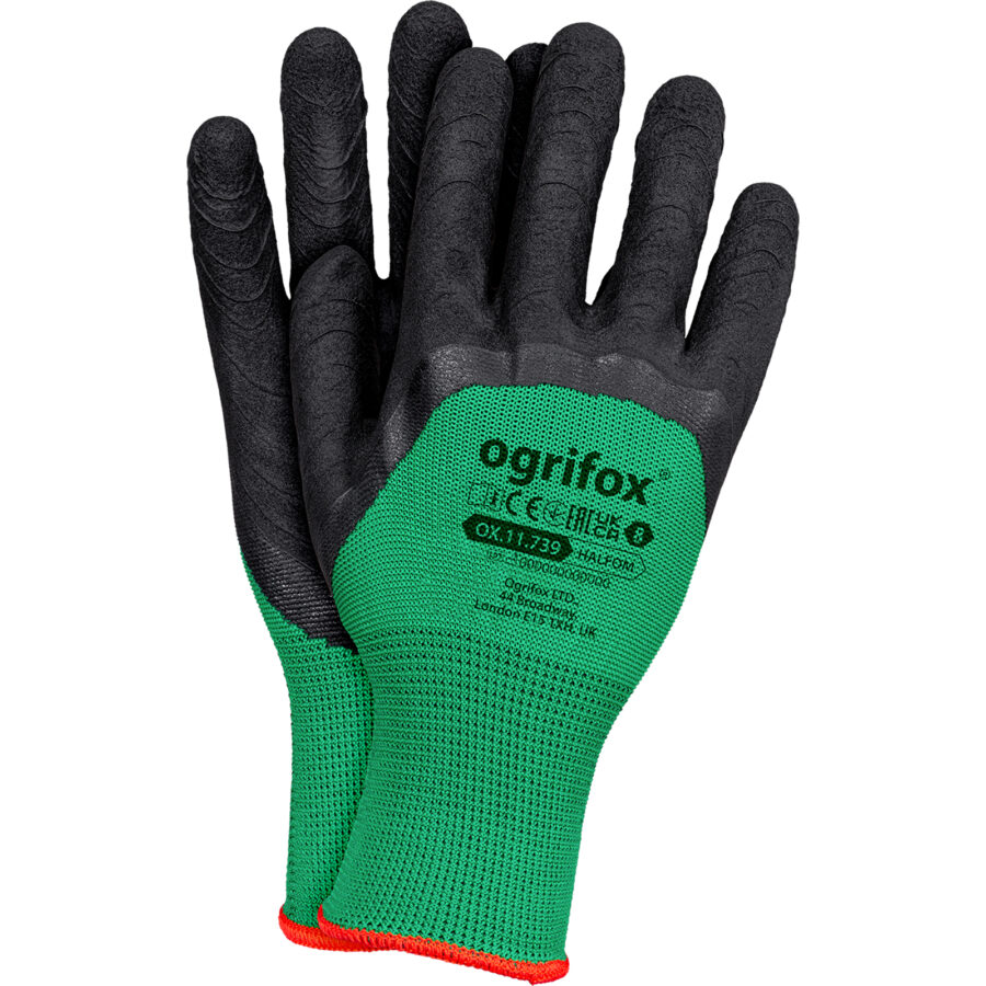Mănuși de lucru impregnate în latex FOAM OX GREEN