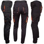 Salopetă de lucru damă cu elastan FRAUJOG BLACK ORANGE