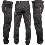 Pantaloni de lucru cu elastan MANJOG BLACK ORANGE