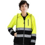 Hanorac reflectorizant din fleece pentru femei MANTIS HOOD YELLOW