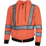 Hanorac reflectorizant din fleece cu glugă LUMINO ORANGE