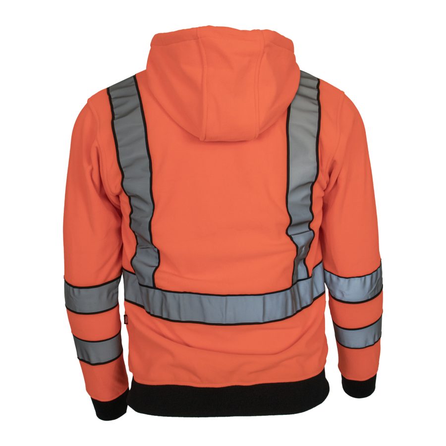 Hanorac reflectorizant din fleece cu glugă LUMINO ORANGE