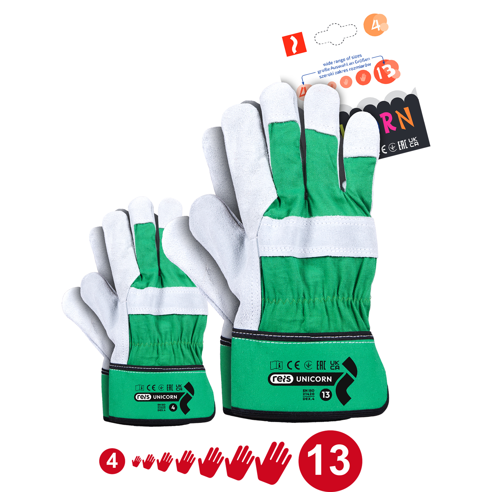 Mănuși combinate de lucru UNICORN mărimea 4 până la 12